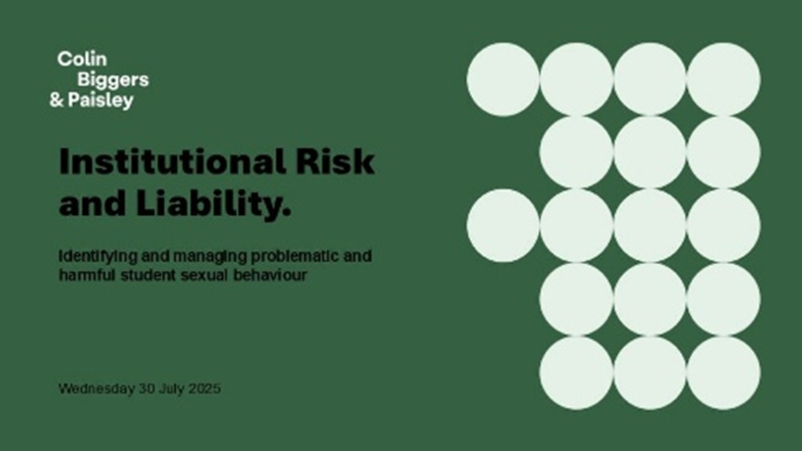 Problematic and harmful student sexual behaviour in schools: Risk management and liability