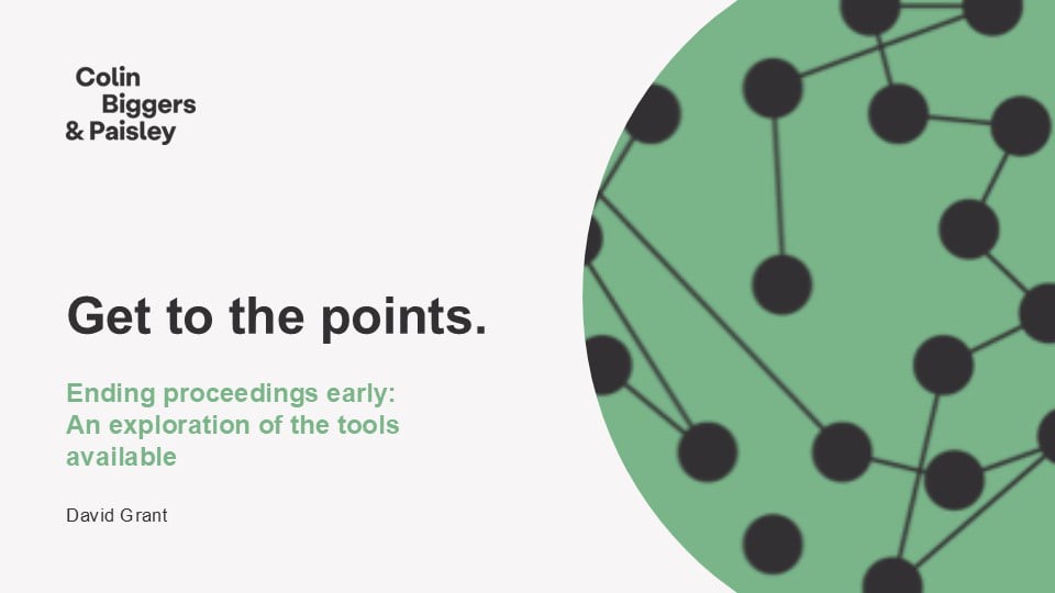 Ending proceedings early: An exploration of the tools available