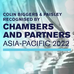 Colin Biggers & Paisley recognised in Chambers and Partners Asia-Pacific 2022 rankings